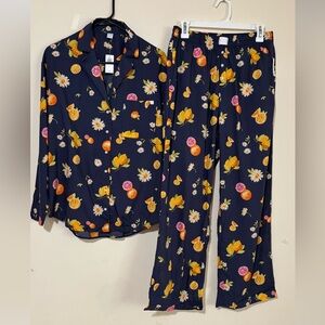 ONLY Navy Floral Print Pajama Set